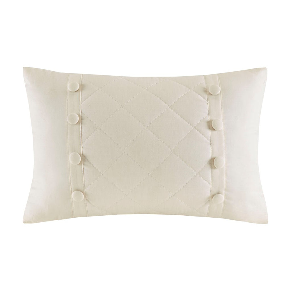 English Elm 4 Madison Park Breanna Cotton Reversible Tailored Bedspread Set Khaki King - Diamond Quilted, 24" Drop, Button Trim B03597517