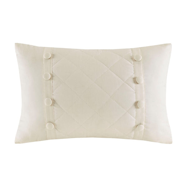 English Elm 4 Madison Park Breanna Cotton Reversible Tailored Bedspread Set Khaki King - Diamond Quilted, 24" Drop, Button Trim B03597517