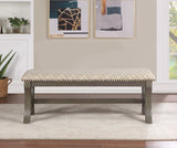 OSP Home Furnishings Monaco 48" Bench Grey Geo/Antique Grey