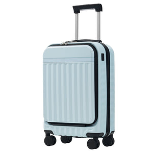 English Elm Front Access Hardside 3 Piece Travel Set with Usb Port Spinner Wheels and Tsa Lock Light Blue N732P326130N