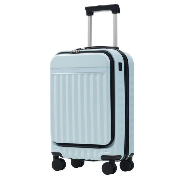 English Elm Front Access Hardside 3 Piece Travel Set with Usb Port Spinner Wheels and Tsa Lock Light Blue N732P326130N