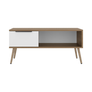 English Elm Scandinavian Minimalist Coffee Table with Storage Drawer Open Shelf Living Room B128P473973