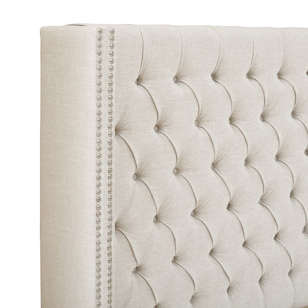 JLA Home Madison Park - Upholstered Wingback Headboard with Hand-Tufted Buttons, Double Nailhead Trim, Plush Support 68.5 L x 8.5 W x 54.25H MP116-0355