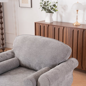 English Elm [new] Chenille Upholstered Chaise Lounge Sleeper Chair with Pocketed Spring Cushions W2363S00086