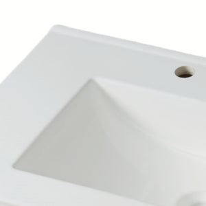 English Elm Christopher Knight Home® - 30" Bathroom Vanity with Ceramic Sink, Solid Wood Legs, Adjustable Shelf, Tip-Out Tray, Soft-Close Hinges, Silver Knobs, Moisture-Resistant Finish White N817P286250W