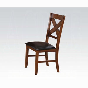 English Elm Espresso and Walnut Side Chair With X-Shape Back (Set Of 2)