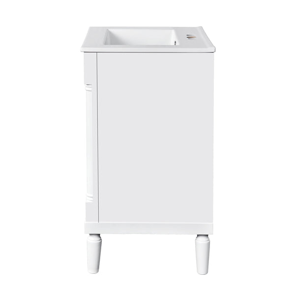 English Elm 24'' Modern Bathroom Vanity with Ceramic Basin, Solid Wood Frame, Soft-Close Doors, Ample Storage White N710P190503K