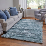 Feizy Rugs Indochine Plush Hand-tufted Polyester Shag Rug - Luxurious High Pile For Contemporary Spaces Blue,Silver Polyester 4944550flaq000f50