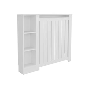 English Elm Radiator Cover Cabinet Slatted Ventilated Enclosure White Finish Entryway Display Shelf B200P362055