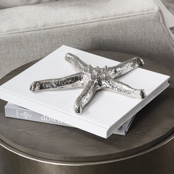 Crestview Collection Silver Starfish - Elegant Coastal-inspired Accessory From Crestview, Handcrafted In India For Your Home   Cvden061