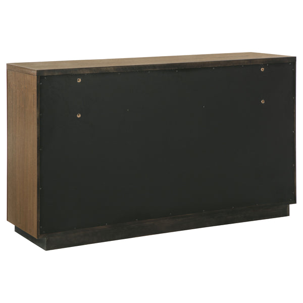 English Elm Moraga Fluted Ash Veneer Six Drawer Dresser with Warm Tonal Finish for Modern Bedrooms B062P451802