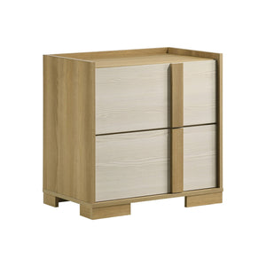 English Elm 2-drawer Italian Modern Nightstand Two-tone Wood Melamine Finish Bedroom Storage B016P453624