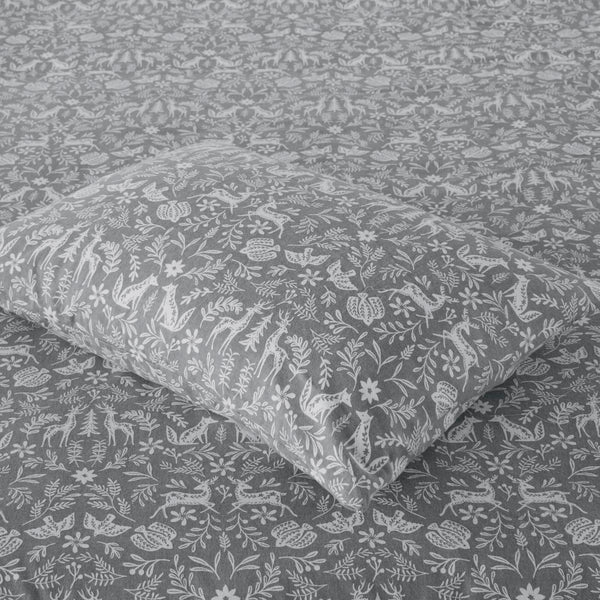 English Elm 4 Pcs Full Sheet Set - Cozy Sage Winter Fauna Flannel Bed Linens For Ultimate Comfort & Warmth B035P319682