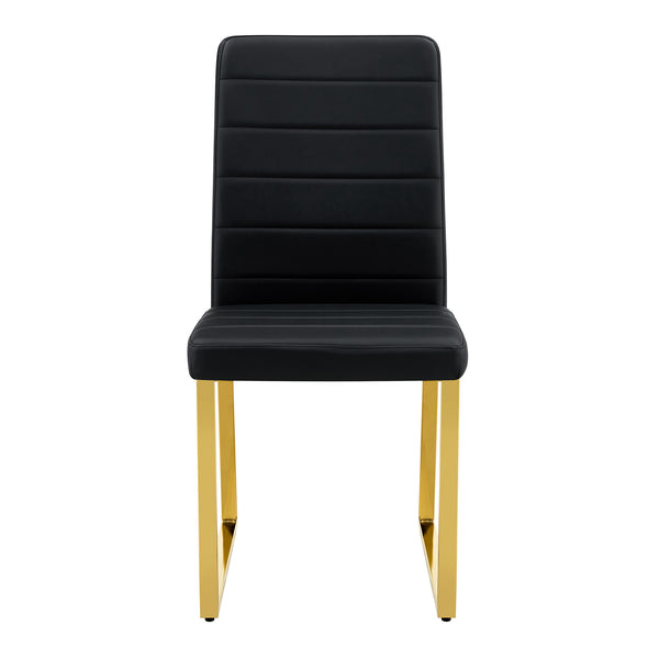 English Elm 6-pack Pu Leather Dining Chairs with Iron Frame and Thick Foam Cushion for Home or Office W2920S00102