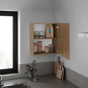 English Elm Sterling Wall Mounted Cabinet Two Interior Shelves Walnut Finish Compact Storage Unit Natural B097P474307