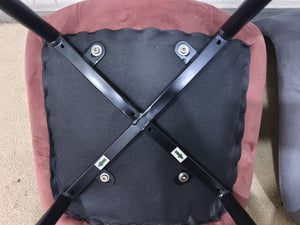 English Elm Dining Modern Velvet Upholstered Accent Chairs Set of 4 with Curved Ergonomic Back & Black Metal Legs Pink W2189P228664