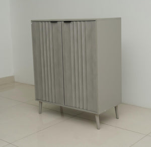 English Elm Modern Kitchen Storage Cabinet Antique Grey Engineered Wood with Versatile Shelving, Durable Design, Space-Saving Elegance W2139P306373
