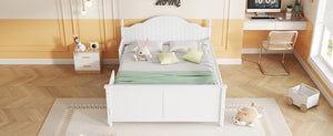 English Elm Twin Low Profile Kids Platform Bed Solid Pine Frame with Guardrails and Storage White W2593P411271