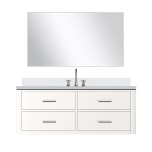 English Elm White Single Bath Vanity Set With Cultured Marble Top, Frameless Mirror & Chrome Faucet – Elegant Upgrade! B2731S01991-GIGA