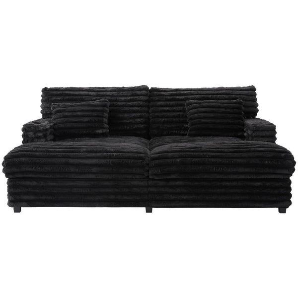 English Elm Oversized Double Chaise Lounge Sofa - Cloud Couch With Usb Ports, Cup Holders & Plush Pillows For Comfort N719S002110B-GIGA