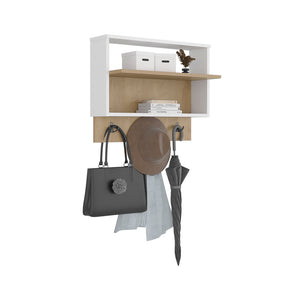English Elm Bigler Wall Mounted Shelf with Hooks Minimalist Entryway Organizer for Modern Homes B092P390623