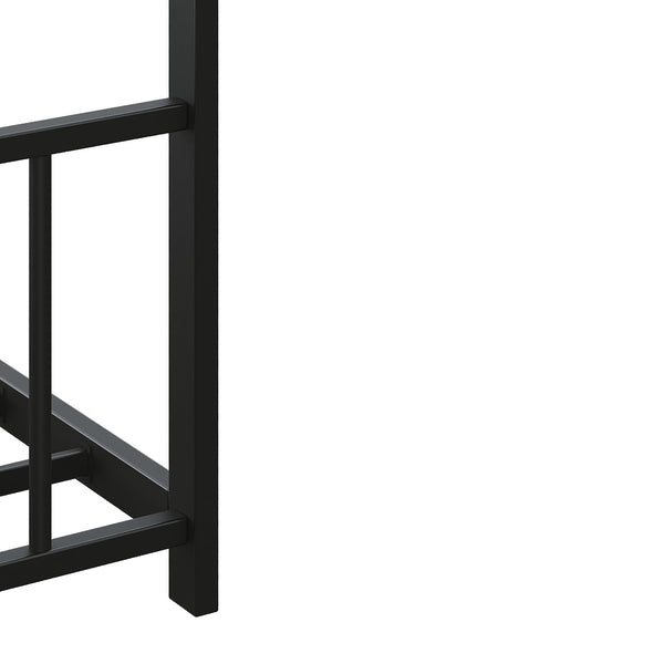 English Elm Twin iron roof bed frame with LED light strips for kids, sturdy 350lb capacity, easy 30-min assembly Black W1820P308329