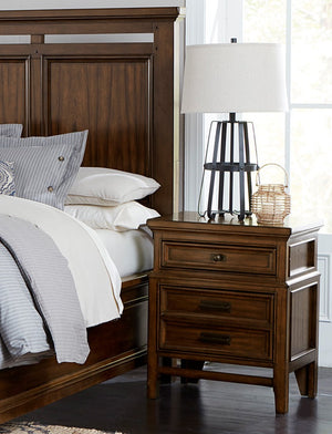 English Elm Classic Frazier Park Nightstand with 2 Drawers in Brown Cherry Finish — Traditional Lodge Style Charm and Durable Hardware Brown Mix 27 L x 22 W x 35 H B011P286801