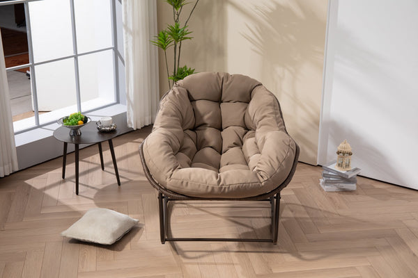 English Elm Outdoor Wicker Egg Rocking Chair Oversized Sculpted Rattan Lounge Porch Patio W640P395695