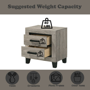 English Elm Mari Contemporary Queen Bed Frame in Gray Wood Finish with 10" Clearance, 220lb Capacity, Slat Support Light Gray 48.3 L x 34.3 W x 19.3 H B2726S00448