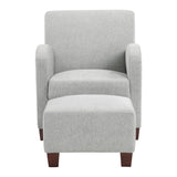 OSP Home Furnishings Aiden Chair & Ottoman Herringbone  Smoke