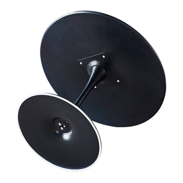 English Elm 42.1"black Tulip Pedestal Round Dining Table Mid Century Mdf Top Seats Six W234P405171