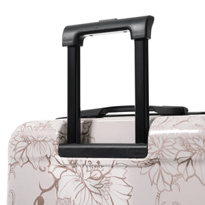 English Elm 6 Piece Hardshell Abs Travel Set with Spinner Wheels Combination Lock and Toiletry Bag Pink Flower N732P391160U