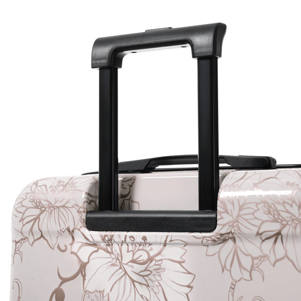 English Elm 6 Piece Hardshell Abs Travel Set with Spinner Wheels Combination Lock and Toiletry Bag Pink Flower N732P391160U