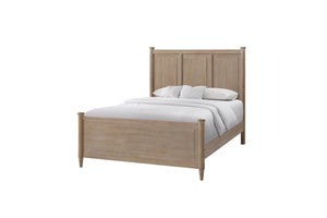 English Elm Mindi Twin Bed with Mindi Veneer Panel Headboard, Tapered Legs, Durable Solid Wood Frame, Calm Finish Sand 81.25 L x 8 W x 5.5 H B2699S00086