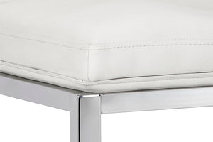 Sunpan Alba Modern Counter Stool - Stylish White Faux Leather Seat, Stainless Steel Frame, Comfort & Elegance