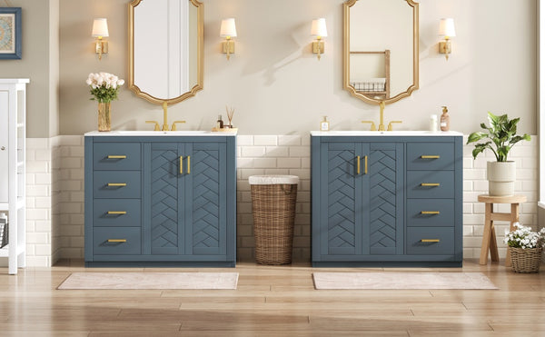 English Elm 72'' Bathroom Vanity With Ceramic Sink - Stylish Freestanding Set, Solid Wood Frame, Ample Storage & Modern Design N710SS00015C