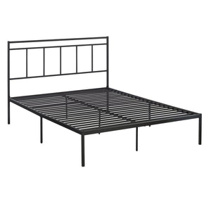English Elm Queen Platform Bed with Headboard Black - Sturdy Metal Frame, Elevated Storage, Easy Assembly, Stylish Support B356P367792