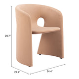 Rosyth Dining Chair Tan 110125 Zuo Modern