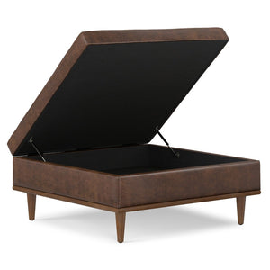 English Elm Shiloh Square Storage Ottoman - Stylish Faux Leather Seat With Hidden Storage & Safe Lift-Top Design B136P254713-GIGA