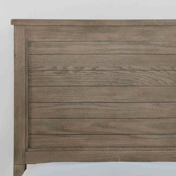 English Elm Transitional Twin Bed with Trundle Warm Gray Wood Grain Paneled Headboard Guest Room B2741S00850