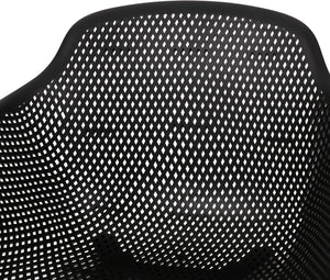 English Elm Christopher Knight Home® - LOTUS Outdoor Dining Chairs Set of 4 – Weather-Resistant Polypropylene with Diamond Pattern Comfort and Durability Black 26.75 L x 26.5 W x 24 H N776P243064B