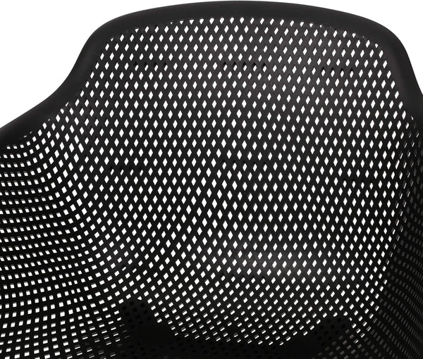 English Elm Christopher Knight Home® - LOTUS Outdoor Dining Chairs Set of 4 – Weather-Resistant Polypropylene with Diamond Pattern Comfort and Durability Black 26.75 L x 26.5 W x 24 H N776P243064B