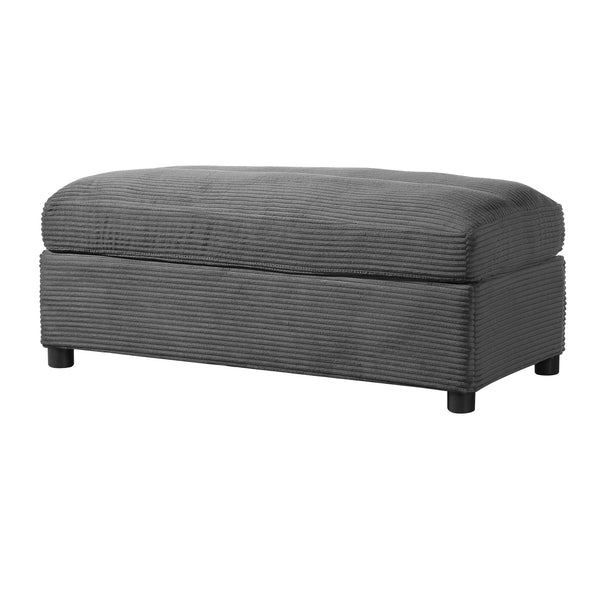 English Elm Christopher Knight Home® - 42.8" Oversized Chaise Lounge with Storage Ottoman, Corduroy Upholstery, USB Port & Cup Holders for Cozy Living Space Grey N765P350851G