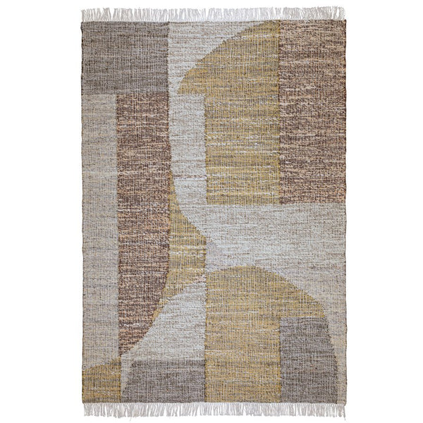English Elm Marlatt 6 x 9 Area Rug - Handwoven Jute Blend, Natural Gold Kilim Pattern, Durable Low-Profile Design B136P188394