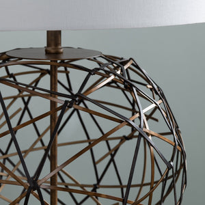 Crestview Collection 30"H Metal Table Lamp - Modern Design With Faux Leather, White Linen Shade & 150w Bulb Versatility   Cvazer148