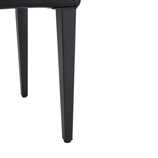 English Elm Table And Chair Set - Modern Black Wood Dining Table With Ergonomic Pu Leather Chairs For Comfort W1151S04311-GIGA