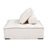 English Elm Arwen 42" Square Modular Pillow-Back Lounge Chair, White Beige Linen Blend