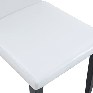 English Elm Two White PU dining chairs set with black metal legs, ergonomic cushioned seats, anti-slip feet, easy assemble W1512P395194