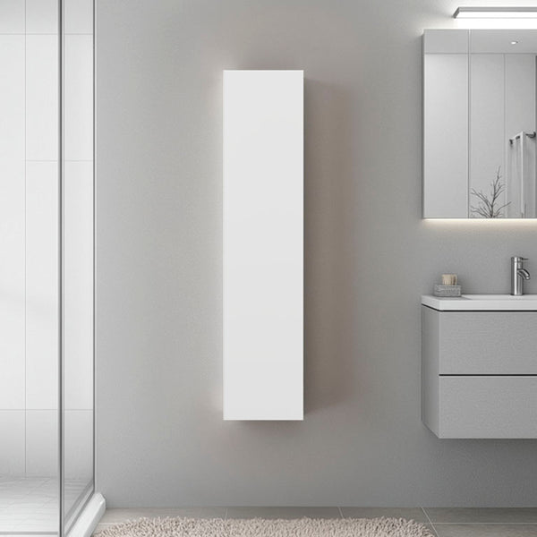 English Elm Cale Open Four Shelf Wall Cabinet Slim White Melamine Bathroom Storage Unit B097P474254