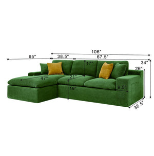 English Elm Cloud Sectional Sofa High Density Foam Deep Seat Upholstered Modern Living Room W5568S00005